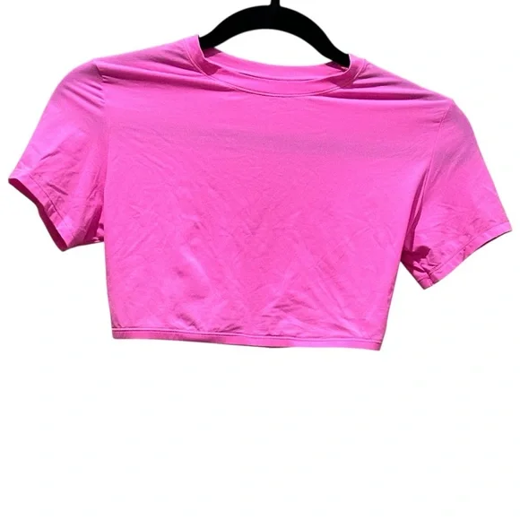 (Sold) Skims Fits Everybody Super Cropped T Shirt Neon Orchid Pink Size Medium - Picture 1 of 5